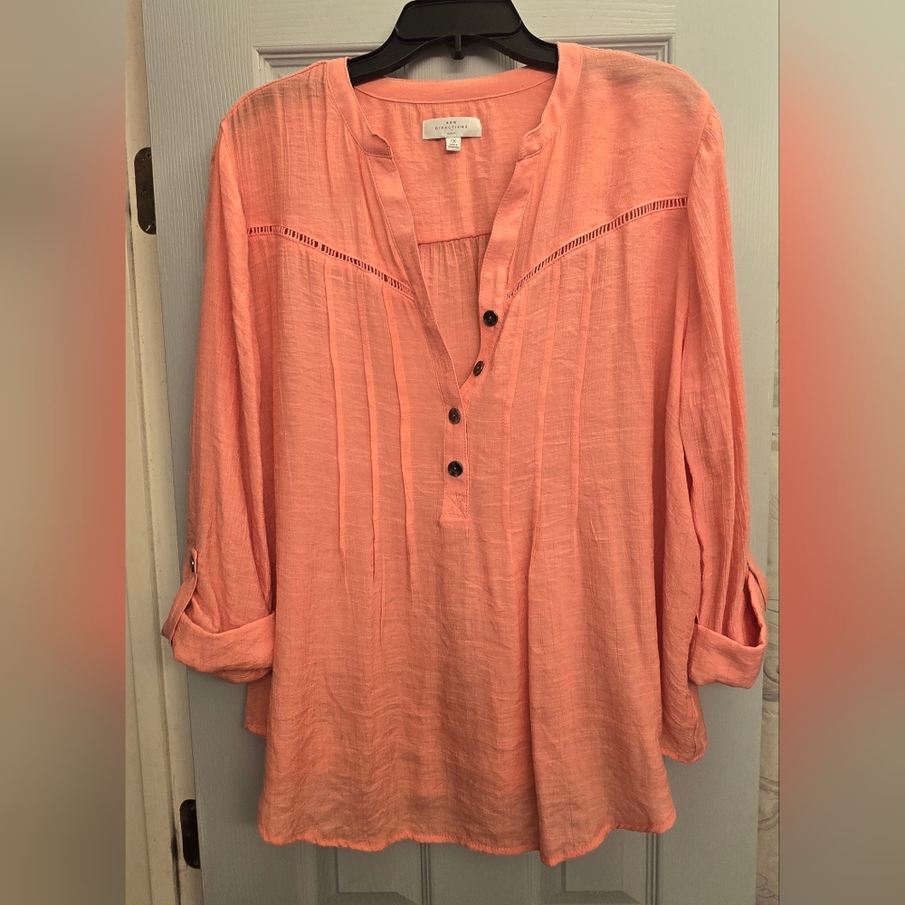 New Direction size 1x Coral/Orange/Melon NWOT